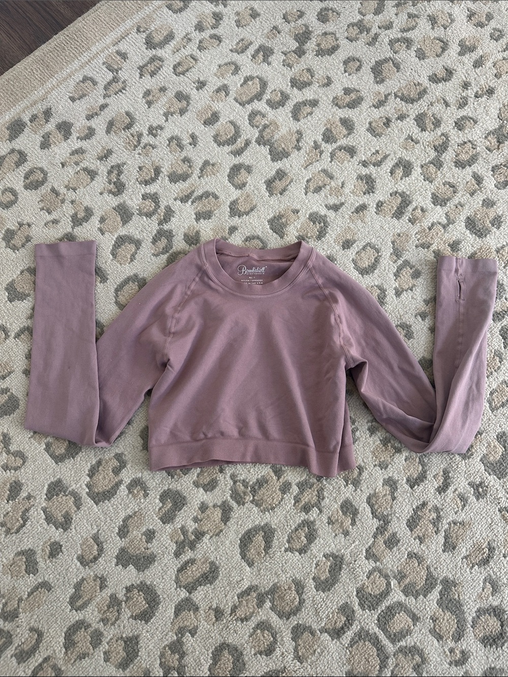 Bombshell Seamless Mauve Cropped Long Sleeve